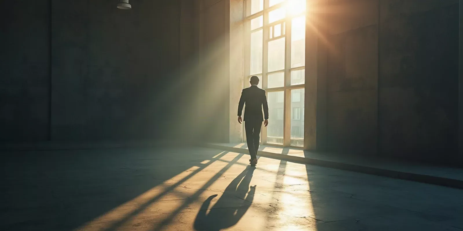 Una persona caminando al sol en una oficina que semeja ser la de Anthropic.