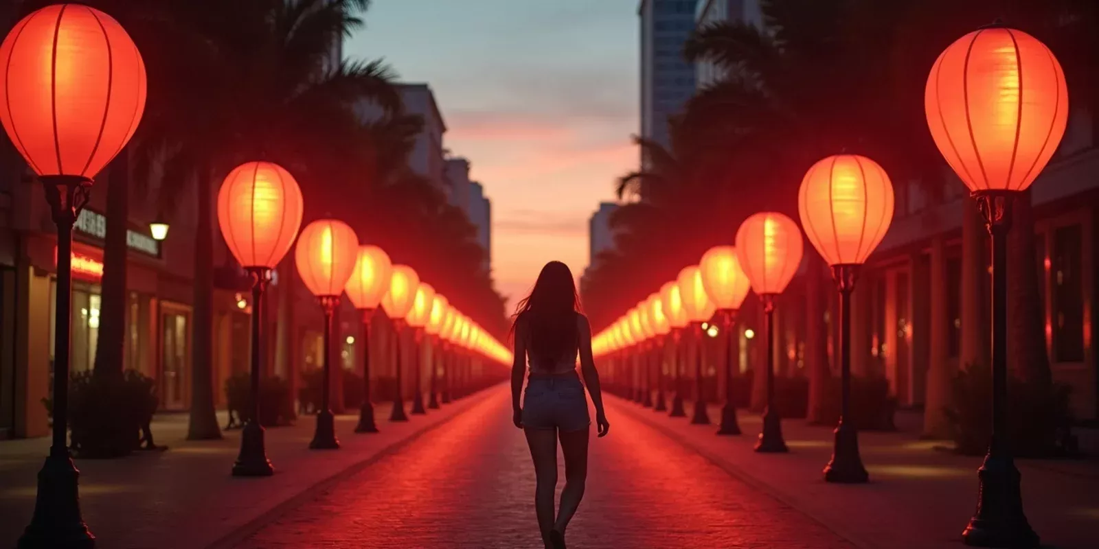 Mujer caminando por una calle en Santa Fe.