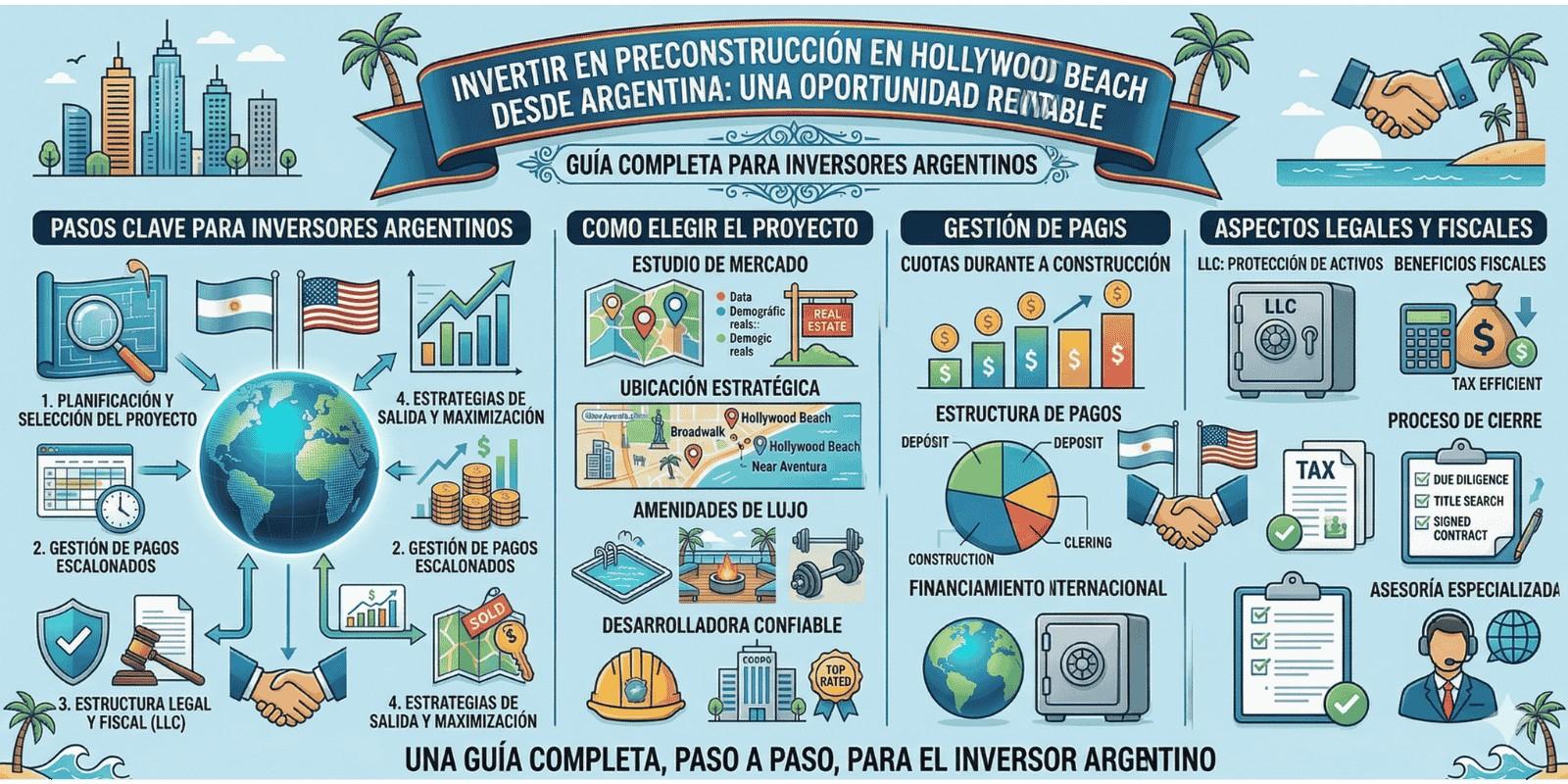 Invertir en preconstrucción en Hollywood Beach desde Argentina